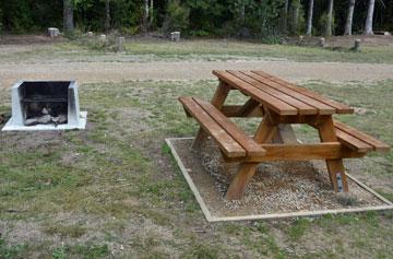 Barbeque and picnic table