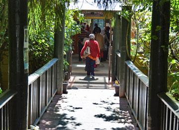 Entrance to Roselands Restaurant over the bridge