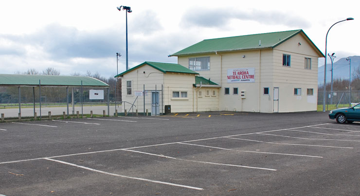 Boyd carpark just outside the Te Aroha netball centre.