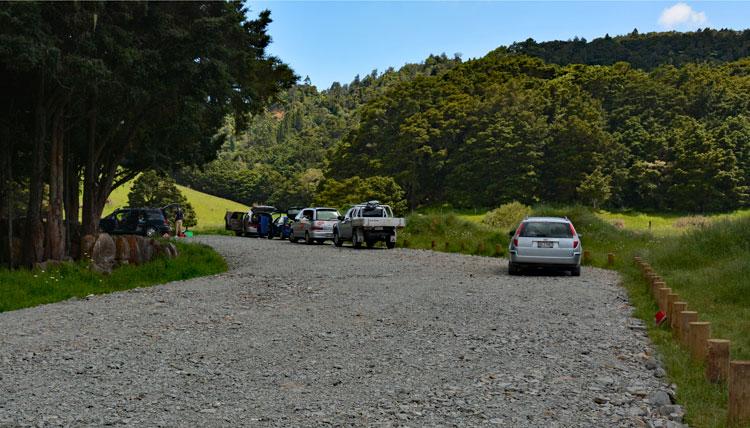 Large gravel parking area