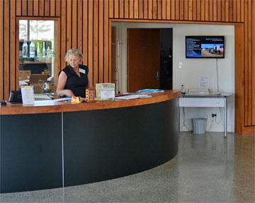 Reception desk inside the museum