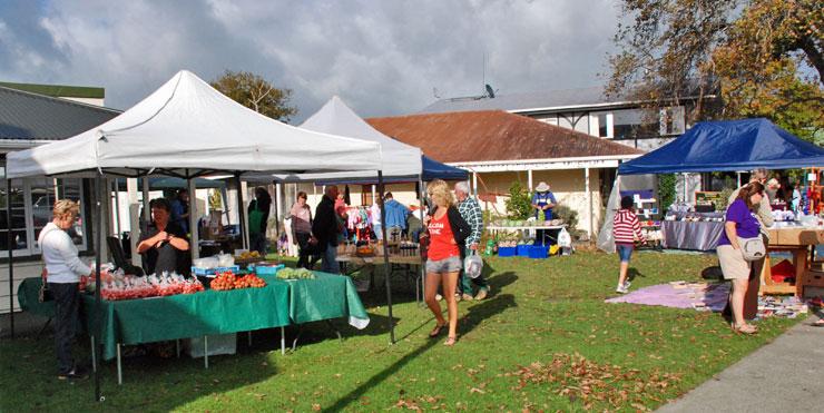 Mangawhai Village Market on a Saturday morning