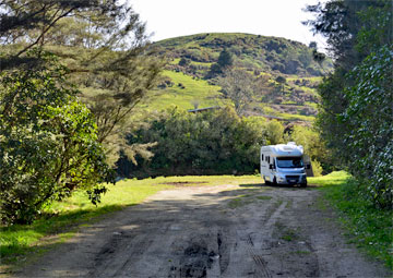 Motorhome parking in the reserve