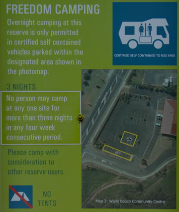 Freedom Camping sign