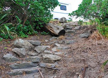 Stone staircase to the beach