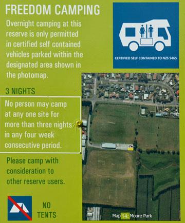 Freedom Camping sign