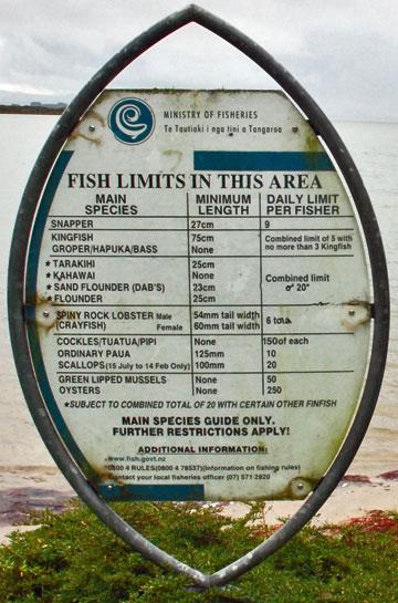 Fishing Limits sign