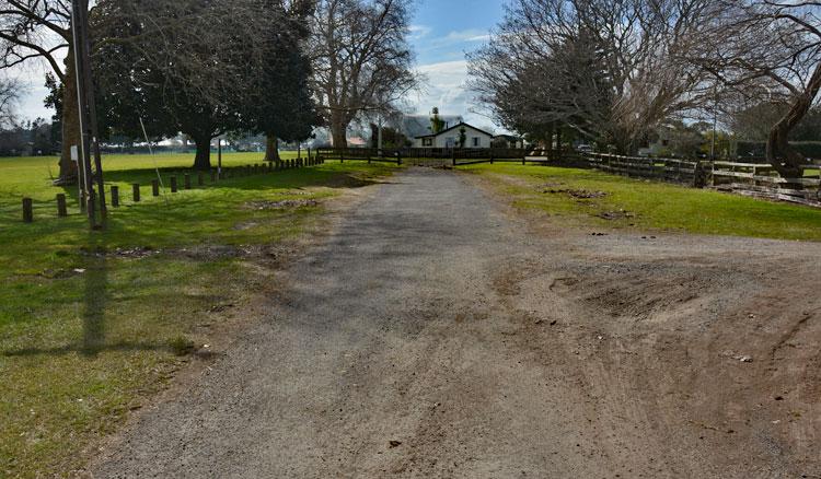 On-grass parking area in the domain