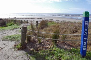 Access to the surf beach from the campsite