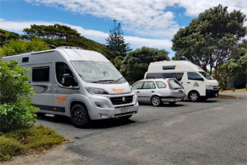 Vans in the allocated parking areas