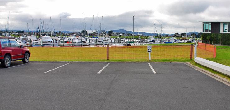 The Marina Cove carpark over looking the marina