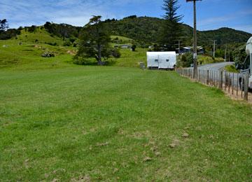 Parking area in the farm paddock