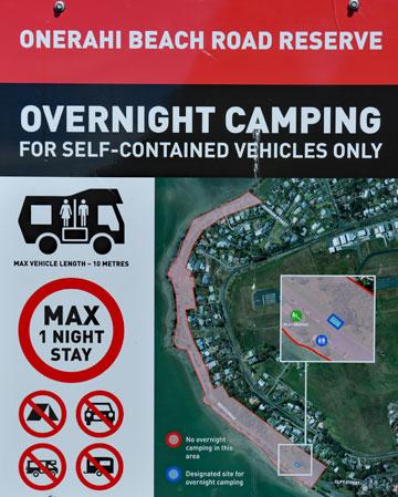 Overnight Camping sign