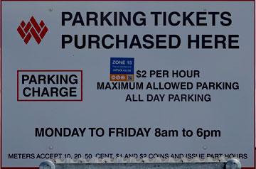 Parking ticket sign