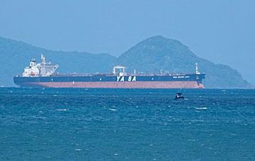 Tanker sailing out from Whangarei Harbour