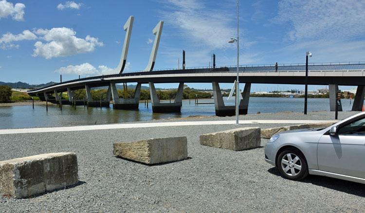 The Whangarei Bridge and carpark