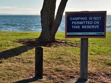 No Camping sign