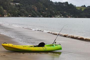 You don't need a big boat to go fishing at Orua Bay