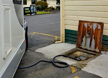 Access to the public dump station