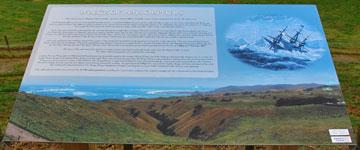 Plaque describing the wreck of the HMS Orpheus