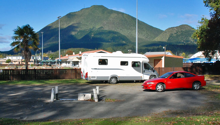 Prideaux Park Free Parking with Mount Putauaki in the background Prideaux Park Free Parking with Mount Putauaki in the background