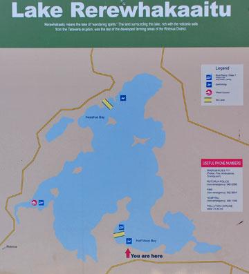 Lake Rerewhakaaitu sign