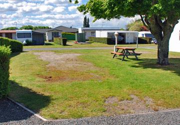 Powered site on-grass parking