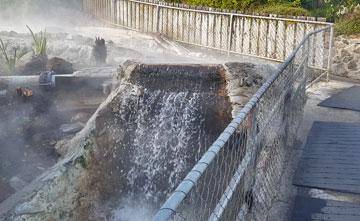 Waterfall and cooling facility