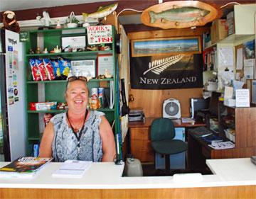 Office manager - and notice the trout on the wall