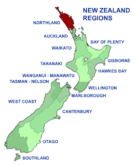 Northland location map