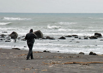 Walking along the beach