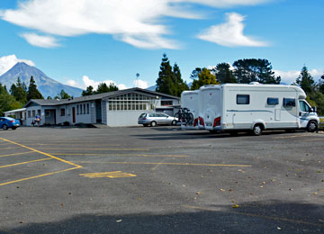 Parking area overlooking the golf course