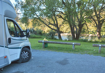 Parking overlooking the river