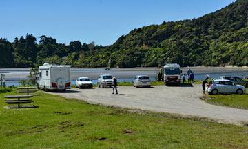 Parking area overlooking the river