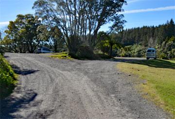 Metal driveway and parking area