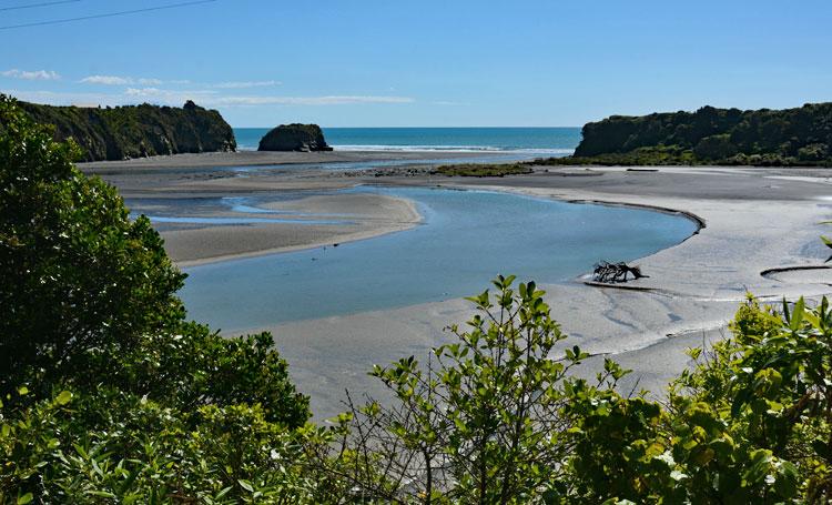 View down the river to the Tasman Sea