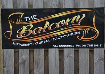 Sign for the Balcony Restaurant
