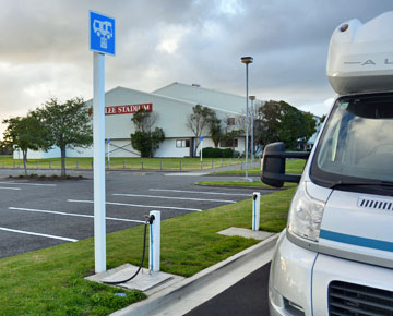 Parking beside one of the dump stations