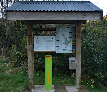 Campsite Kiosk and honesty box for paying to camping fee