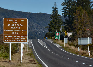 The northern entrance to Whakapapa and National Park