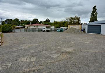 Large gravel parking area