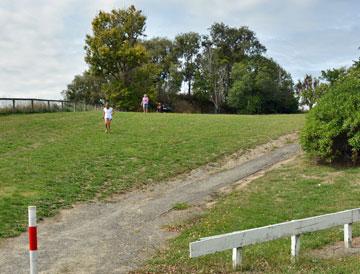 The walk up to the hilltop reserve overlooking the Rangitikei river