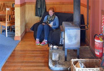 Relaxing by the wood burner