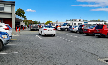 Busy parking area