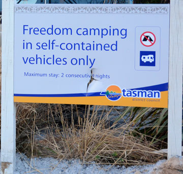 Freedom camping sign