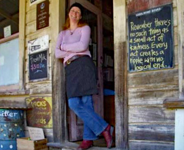 Sukhita Langford at the entrance to the store and cafe