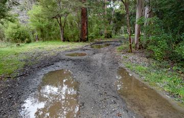 Acess driveway after heavy rain