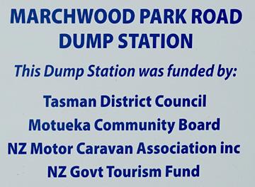 Public dump station sign