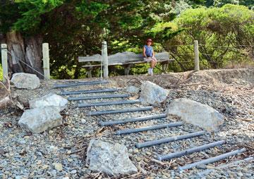 Access to the beach from the reserve