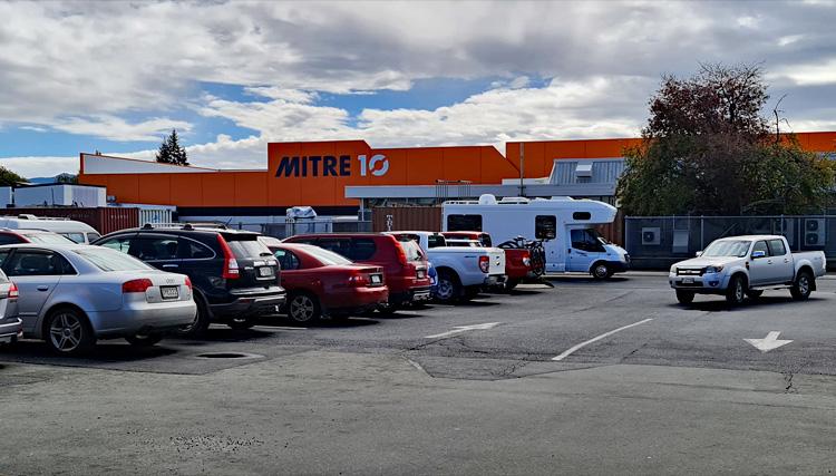 Mitre 10 parking area